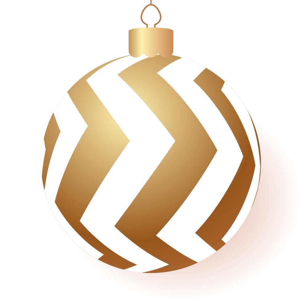 Christmas ball gold realistic style vector