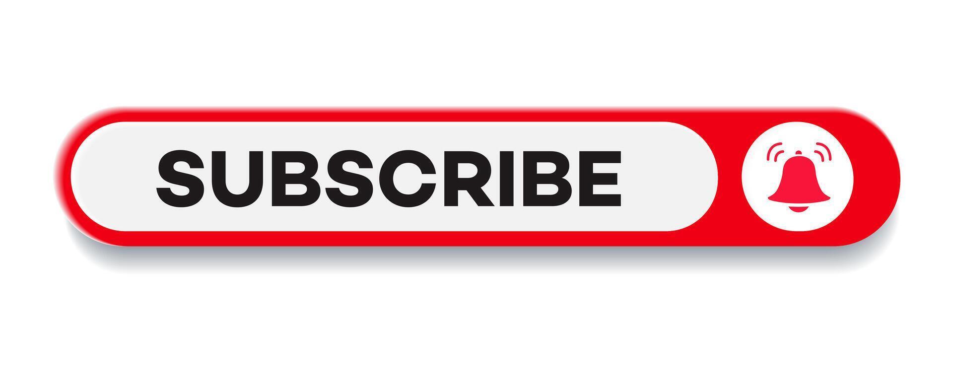 Subscribe button 3d style red color vector