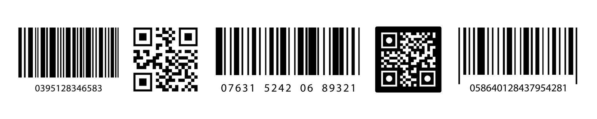Qr code barcode template set vector