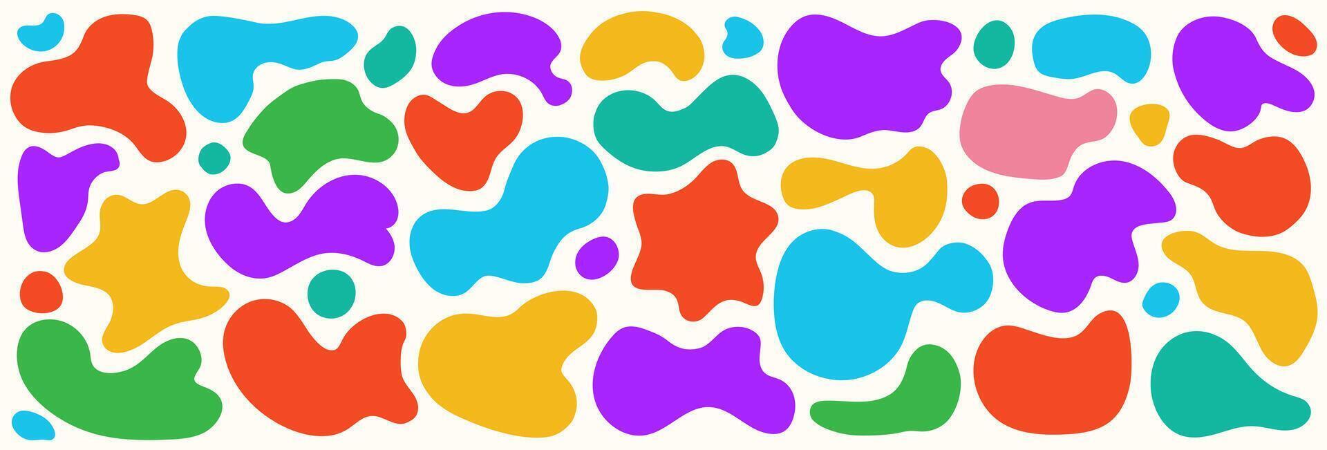 Liquid organic shapes set vibrant color vector