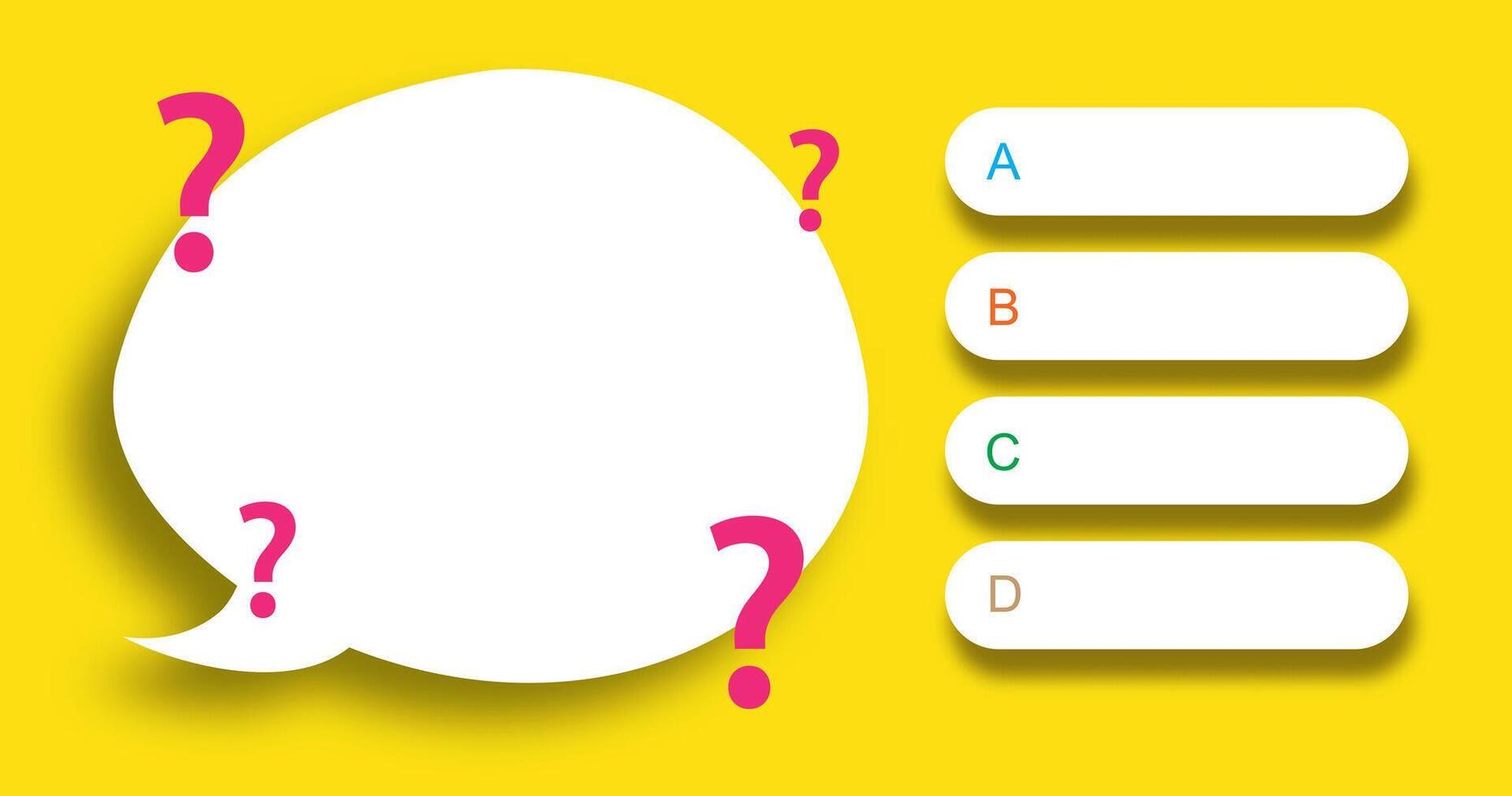 Quiz game menu template speech bubble vector