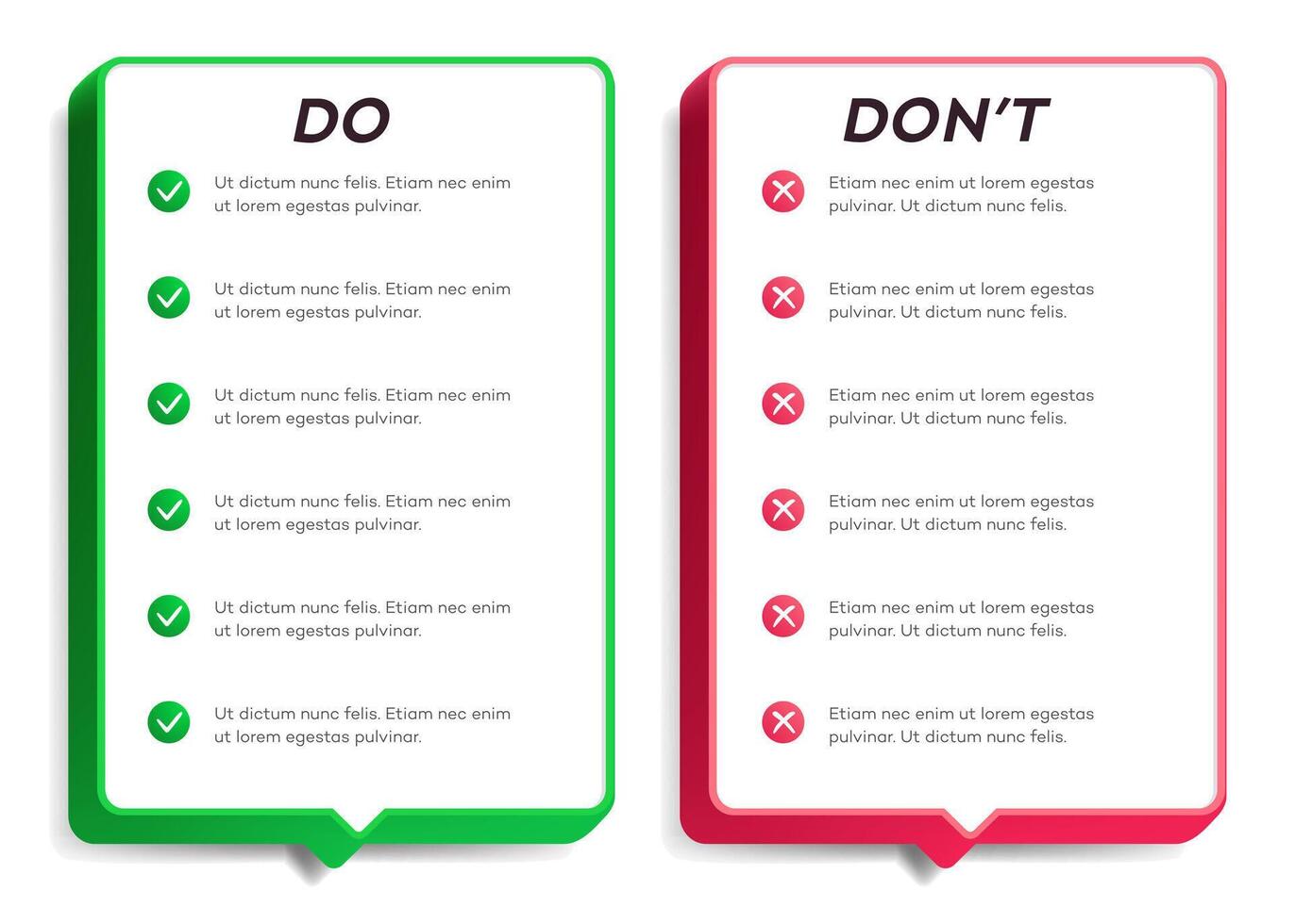 Do and dont infographic template vector