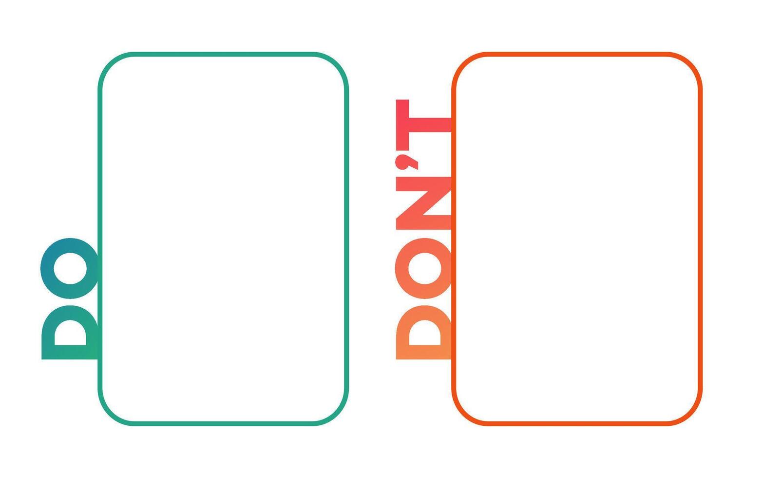 Do and dont infographic template frame gradient style vector