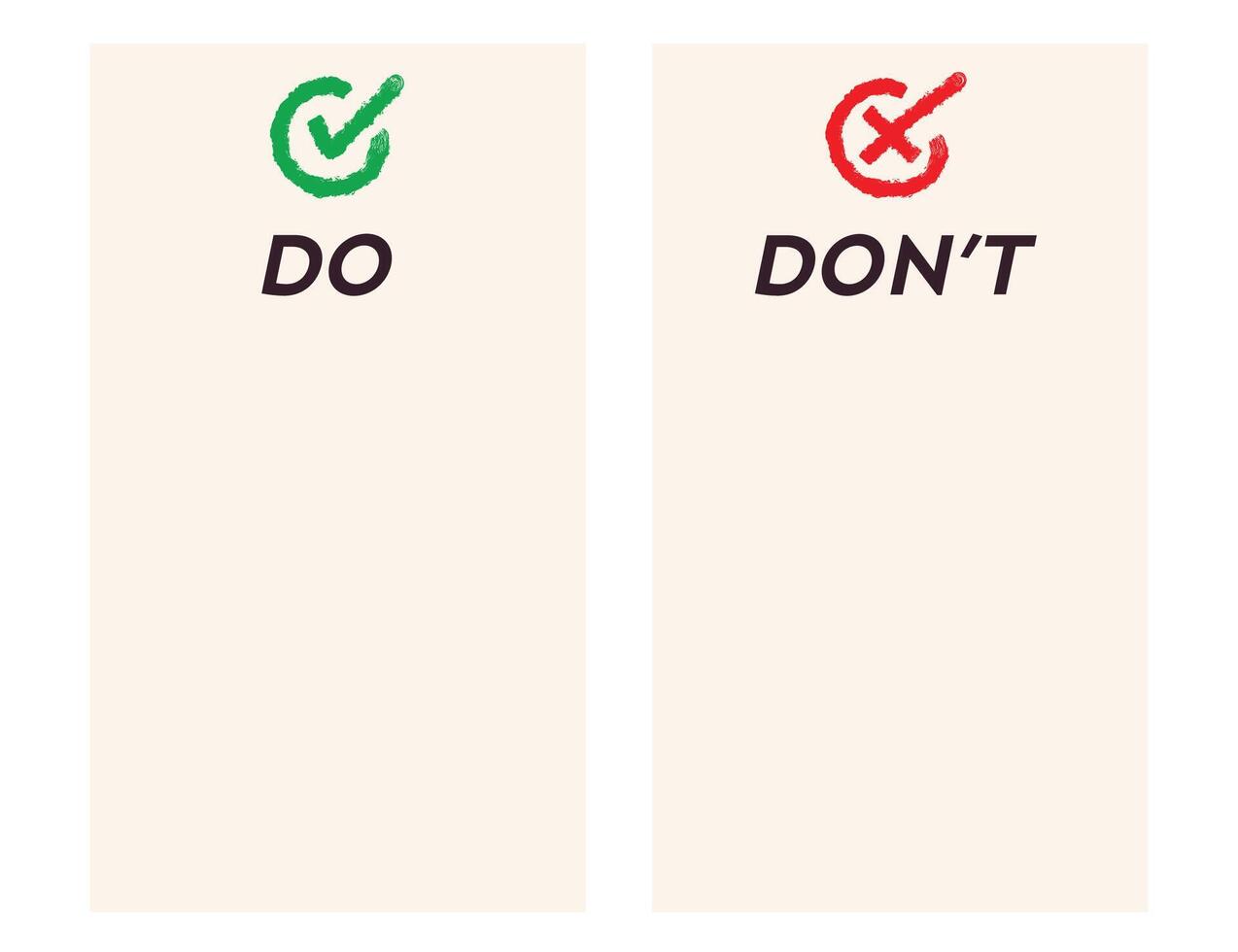 Do and Dont infographic template frame vector