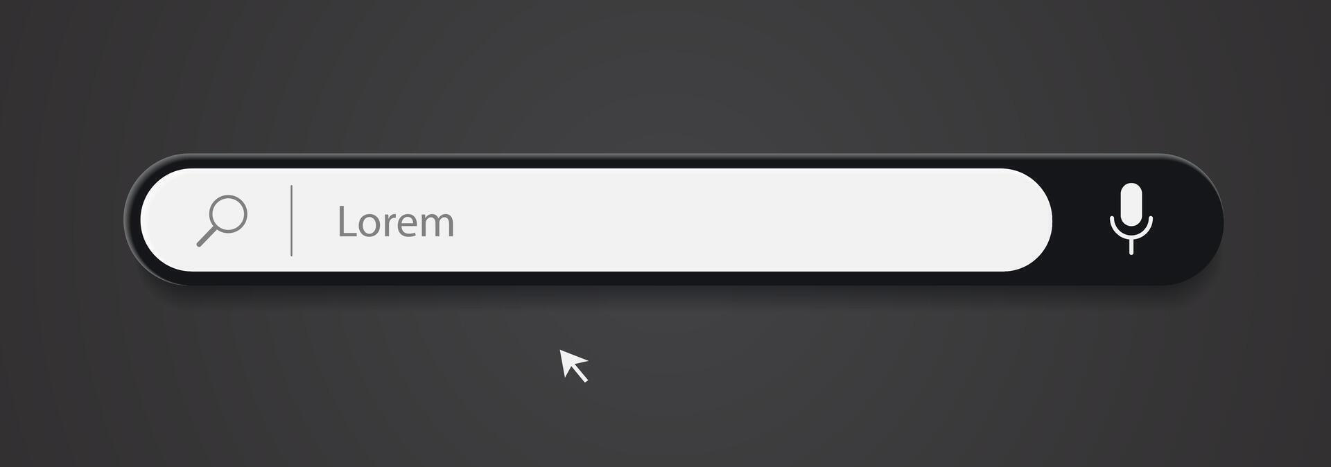 3d search bar Internet browser engine vector