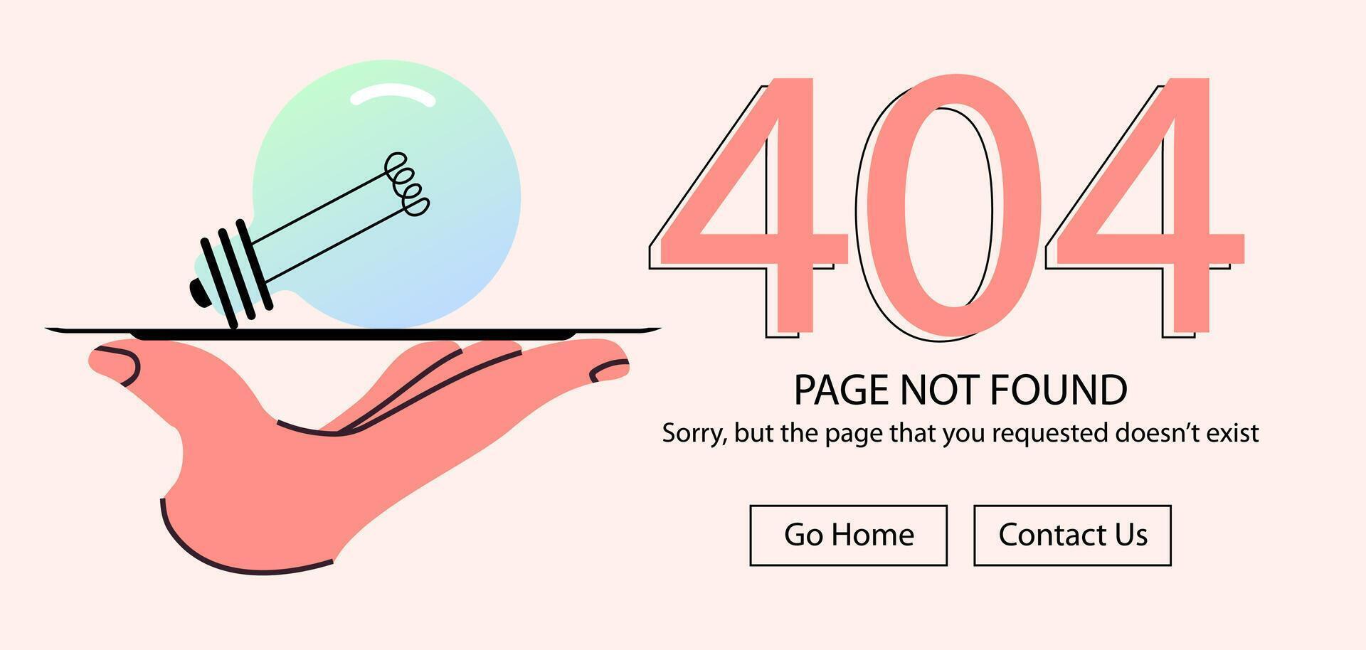 404 error page not found banner template vector