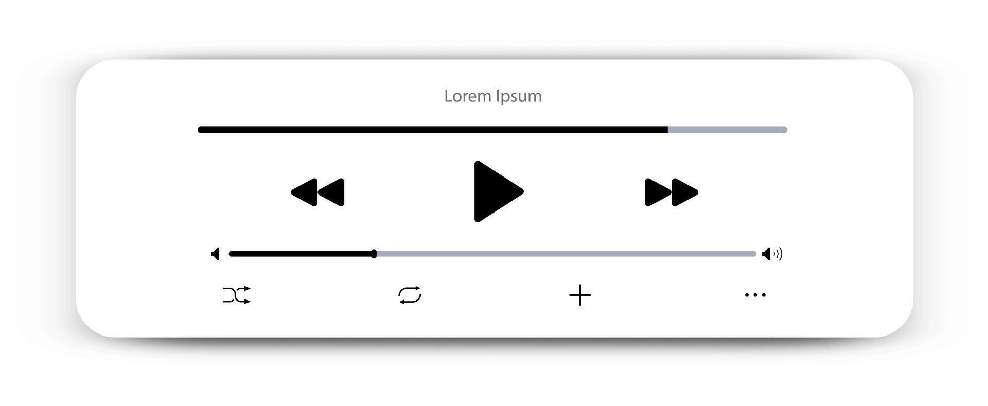 Podcast audio player bar template vector