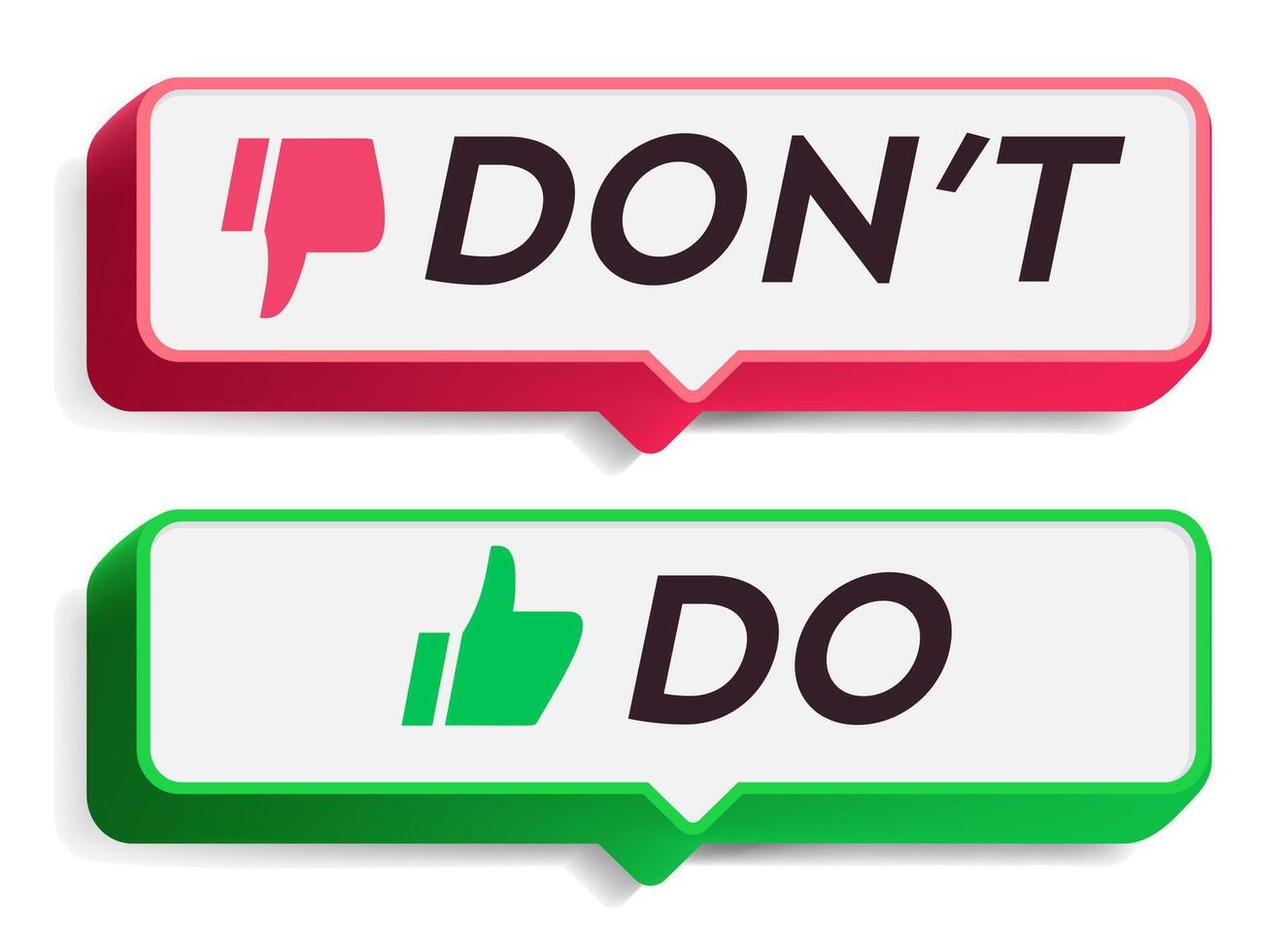 Do and dont sign 3d style vector
