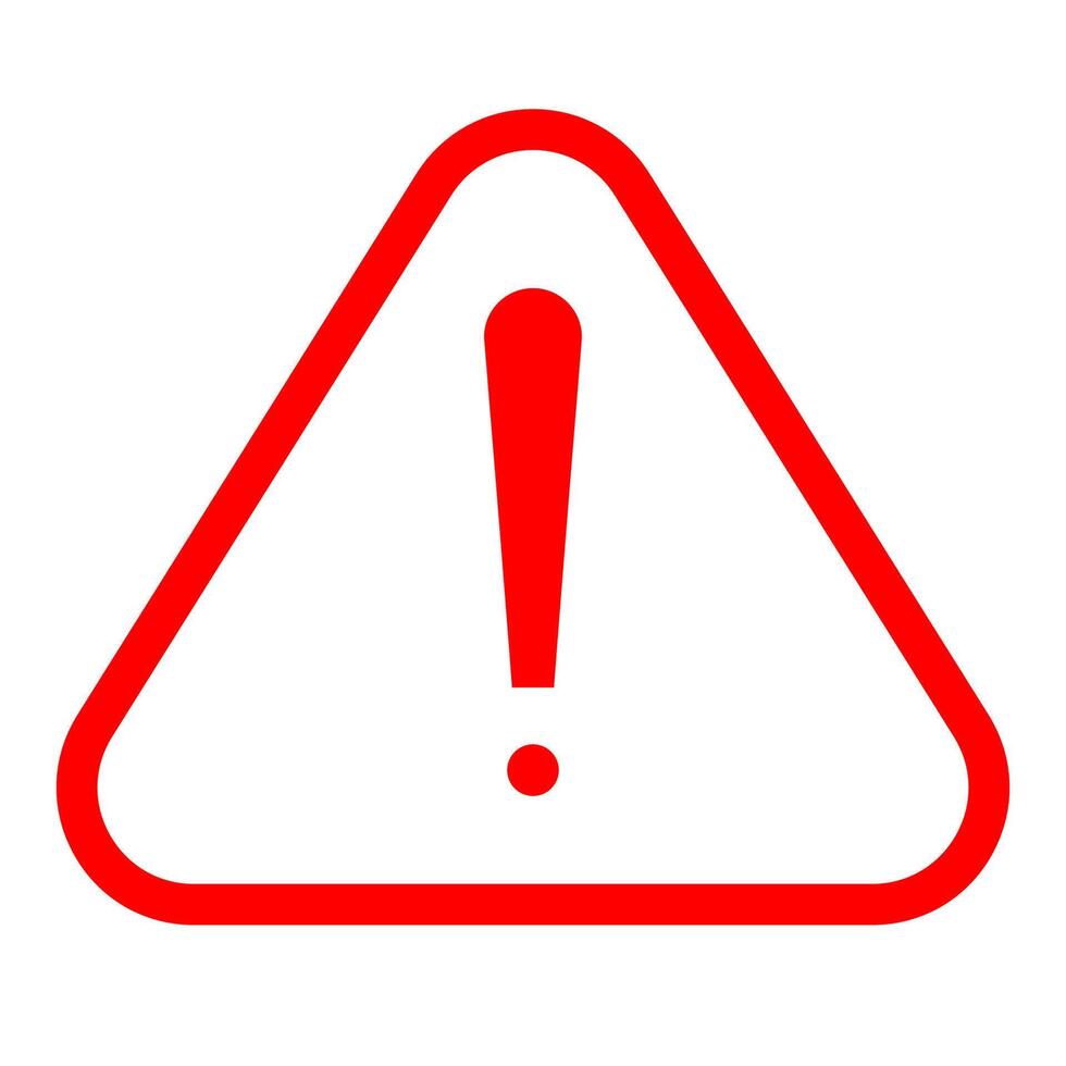 Warning symbol red color for design project vector