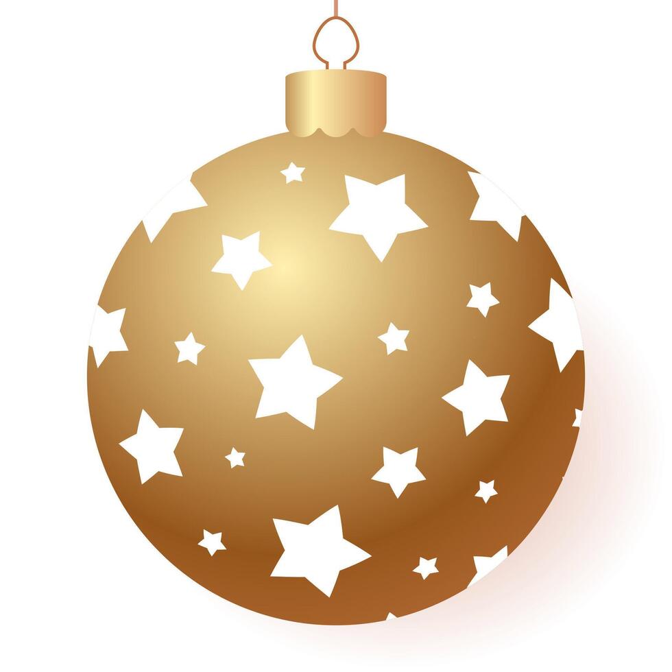 Christmas ball gold realistic style vector