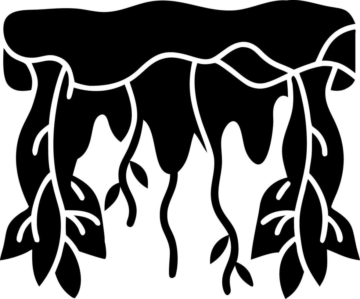 Abstract Silhouette of Hanging Vines and Leaves Art for Nature Decor vector