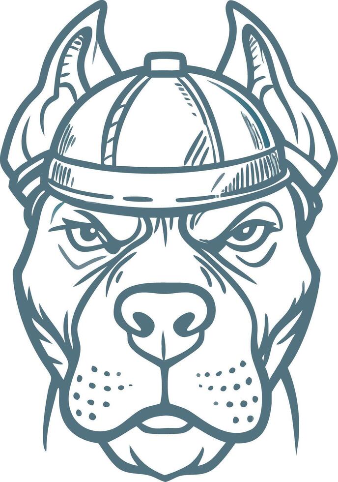 Aggressive Dog Wearing Cap Illustration for Apparel and Merchandise vector