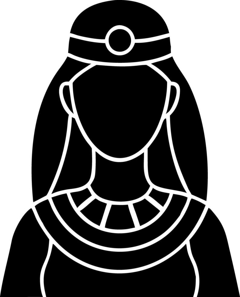 Ancient Egyptian Queen Silhouette Illustration for Cultural and Historical Design vector
