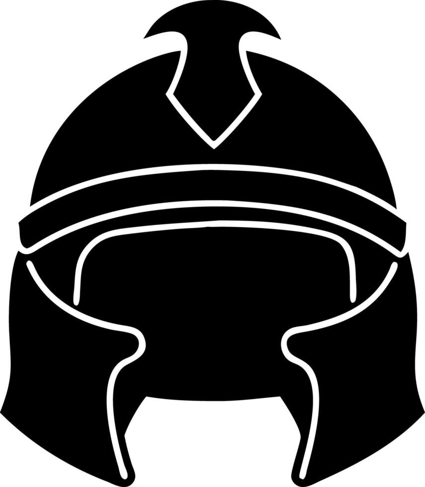 Ancient Roman Gladiator Helmet Silhouette for History and Education vector