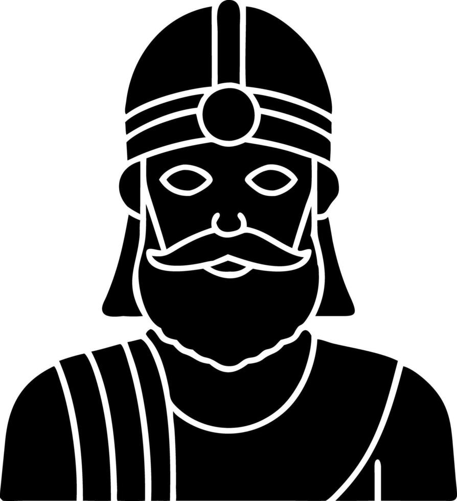 Ancient Warrior Helmet Silhouette Depicting Historicalic Figure vector
