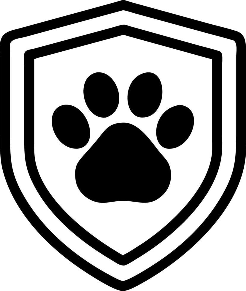 Animal Paw Print Shield for Pet Protection and Safety vector