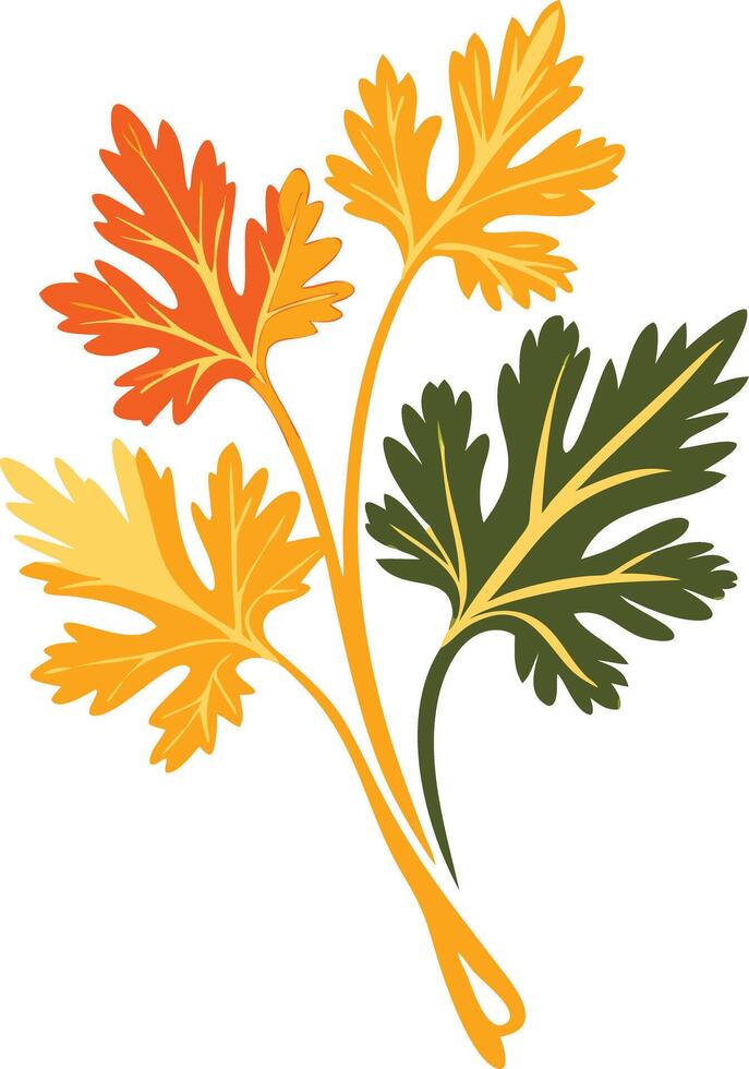 Autumn Herb Leaves Colorful Art for Seasonal Design vector
