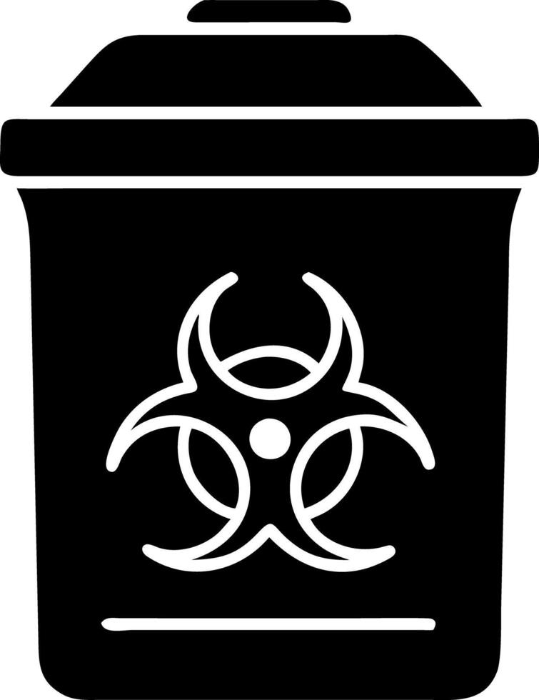 Biohazard Waste Disposal Container Illustration for Safety and Hazard Awareness vector