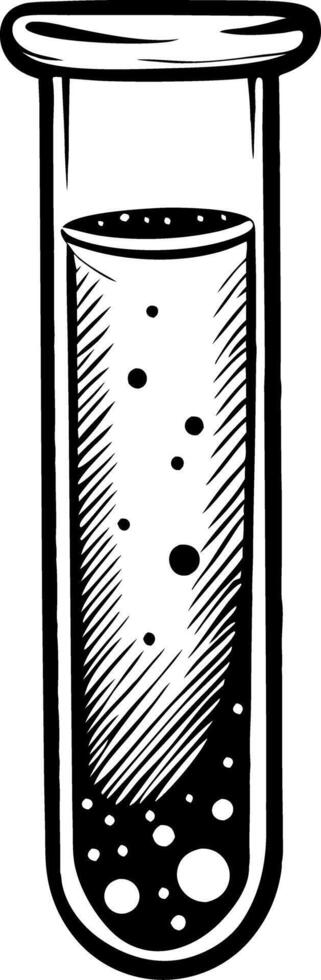 Black and White Test Tube Illustration for Science and Laboratory Design vector