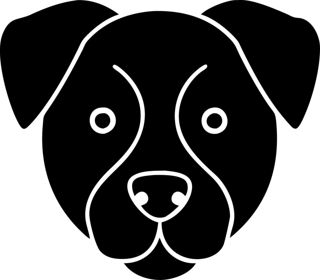 Black Dog Face Silhouette Illustration for Design Projects vector