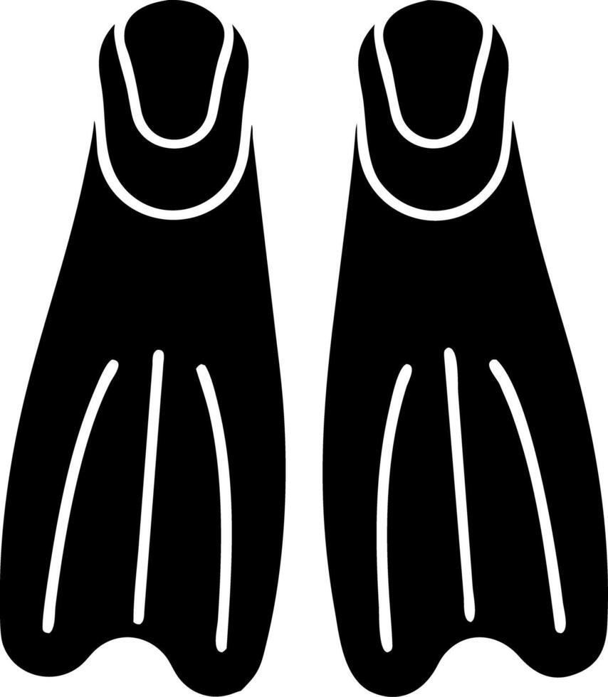 Black Diving Flippers Illustration for Scuba and Snorkeling Equipment vector