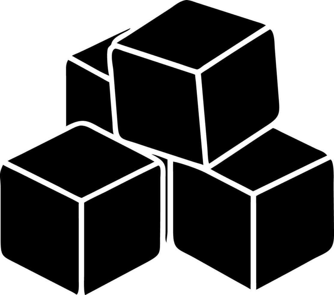 Black Ice Cubes Illustration for Refreshing Beverage Themes vector