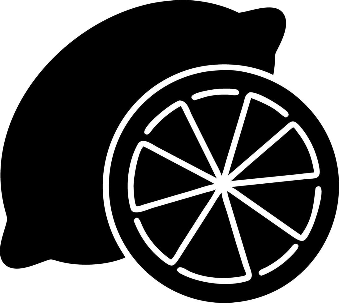 Black Lemon Slice Illustration for Fresh Citrus Design Inspiration vector