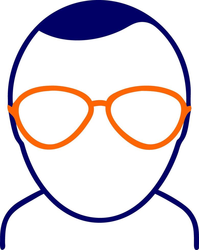 Bold Minimalist Face Outline with Orange Glasses Illustration for Versatile Use vector