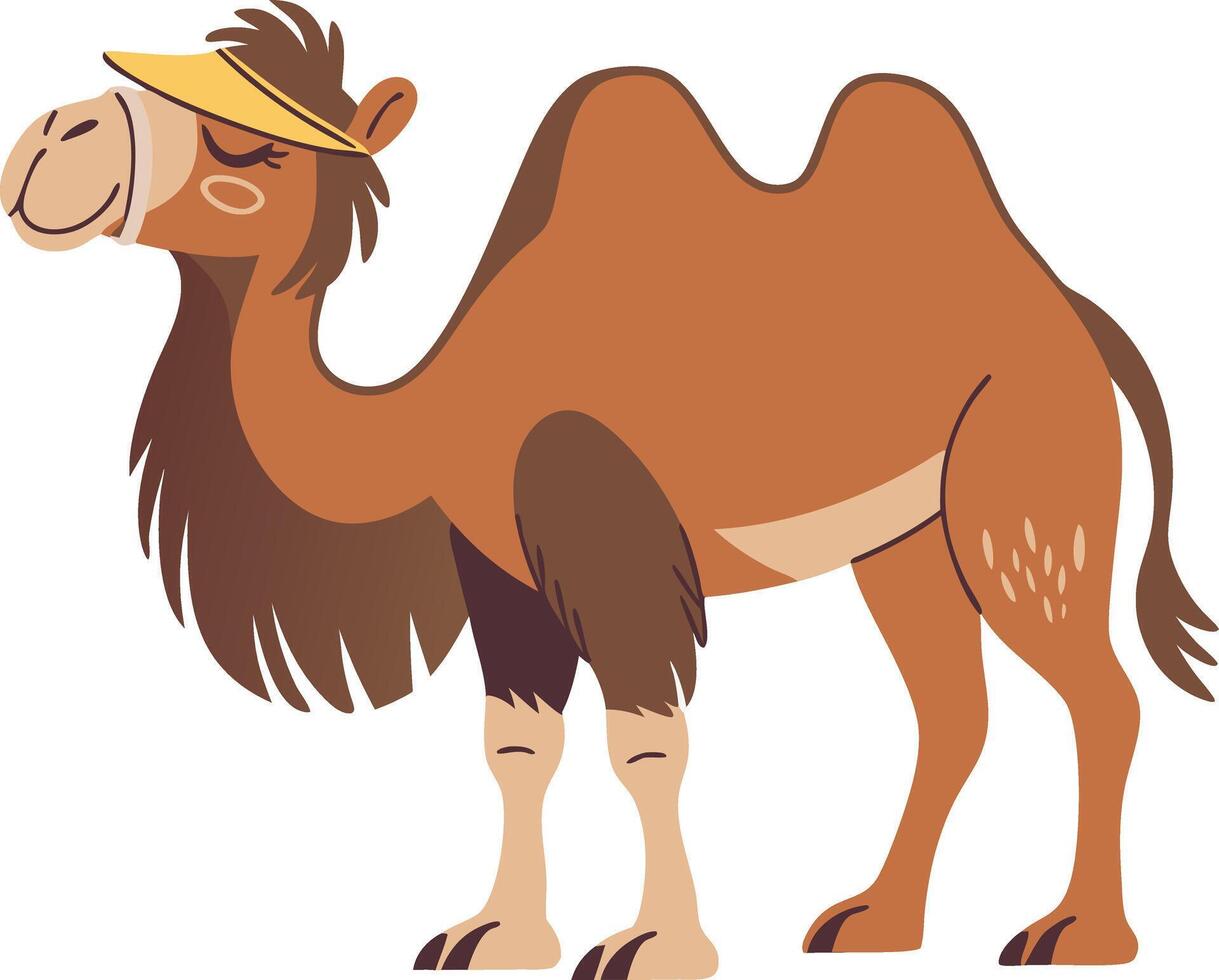 Cartoon Camel Wearing Sun Visor Illustration for Fun Desert Theme vector