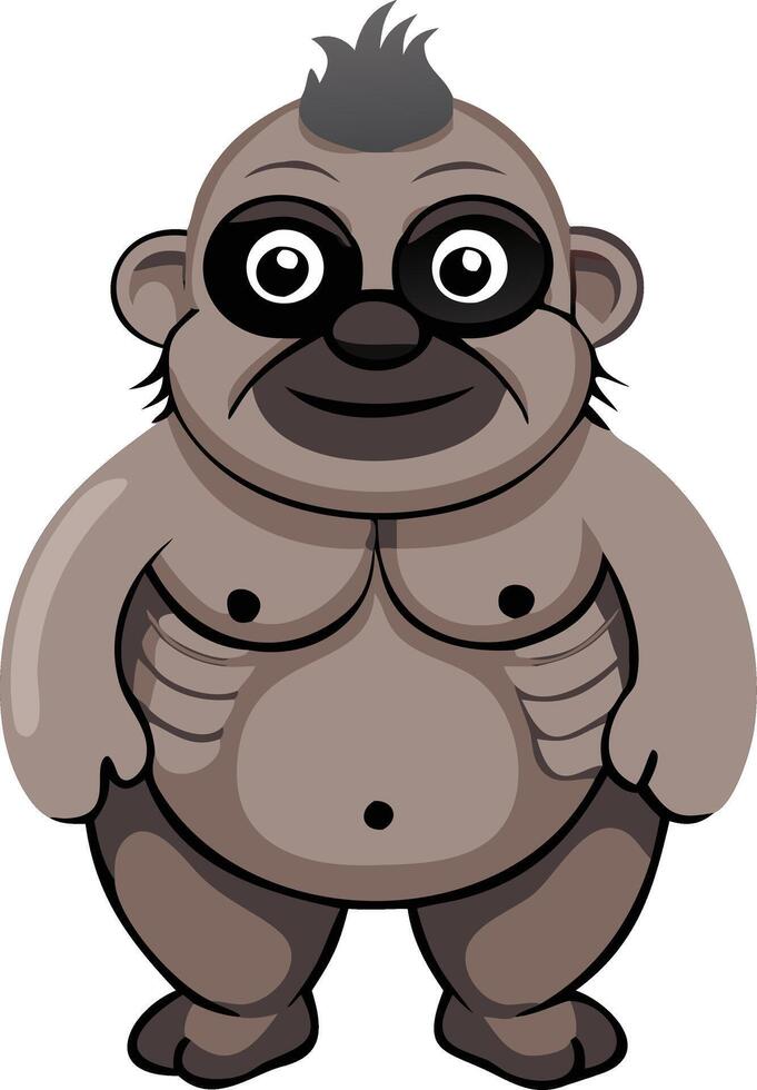 Cartoon Bigfoot Creature Illustration for Mythical Character Design vector