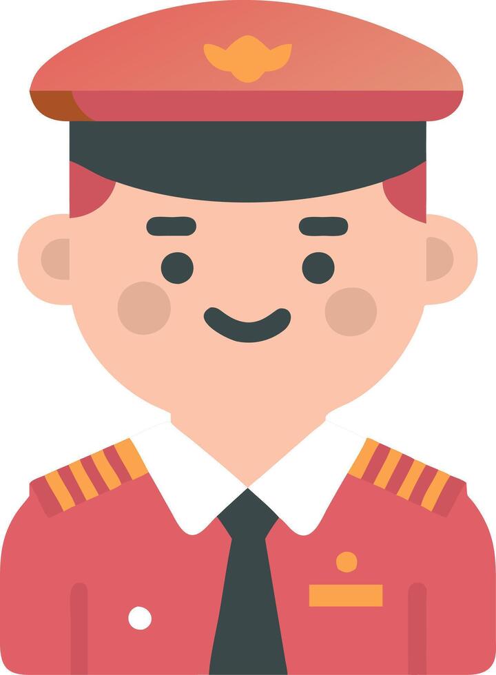 Cartoon Smiling Pilot Character in Uniform Illustration for Aviation Themes vector