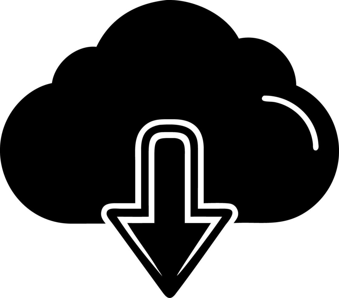 Cloud Download for Digital File Transfer and Online Storage vector