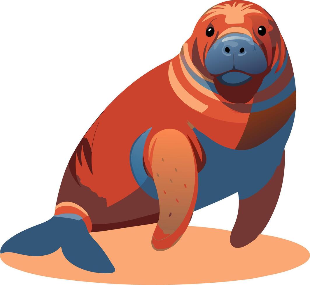 Colorful Abstract Manatee Illustration for Artistic Design vector