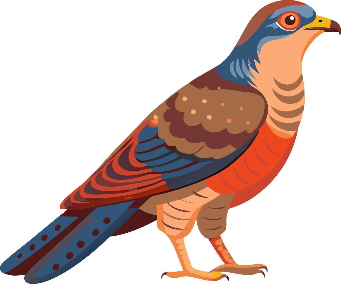 Colorful Detailed Illustration of an Exotic Bird with Vibrant Plumage vector