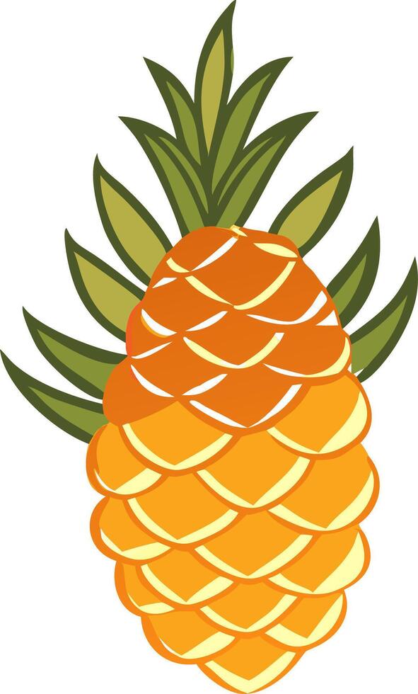 Colorful Pineapple Illustration for Tropical Food Design vector
