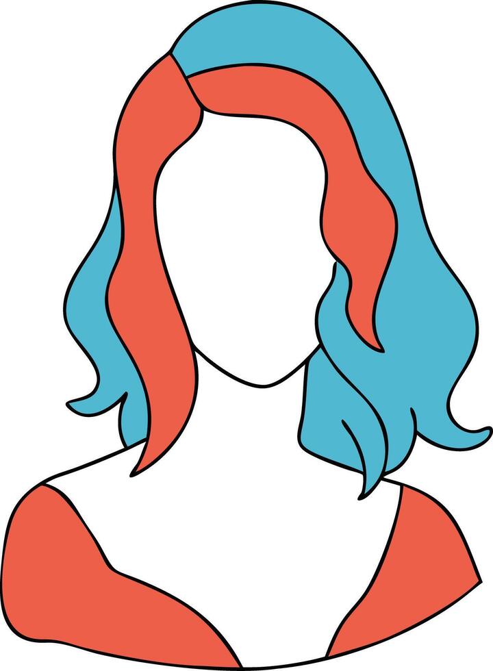 Colorful Silhouette Woman with Abstract Hair Design vector