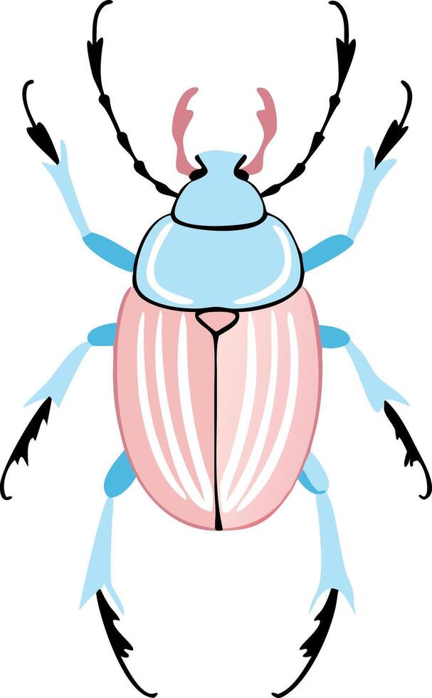 Colorful Beetle Illustration with Abstract Design for Art Projects vector