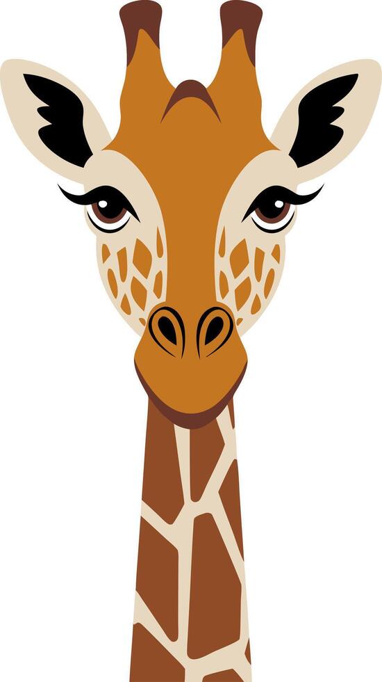 Colorful Illustration of Giraffe Face for Educational and Artistic Use vector