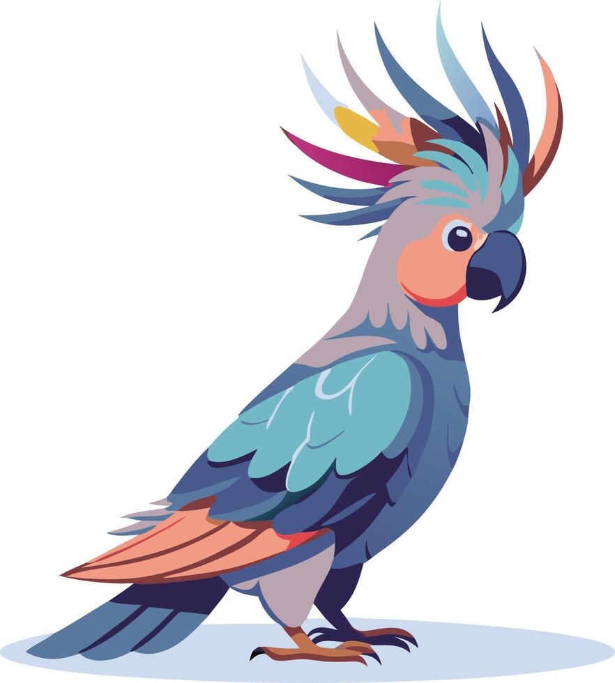 Colorful Parrot Illustration with Vibrant Feathers and Exotic Plumage vector