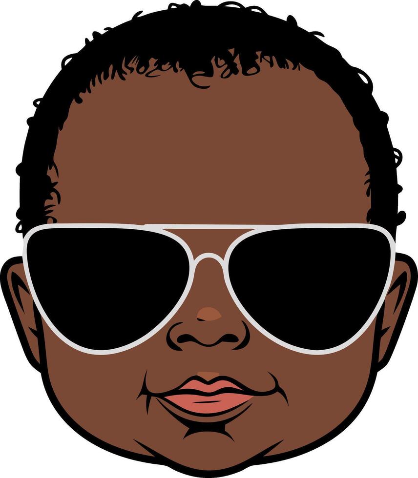 Cool Baby Head Wearing Sunglasses Illustration for Fun Creative Designs vector