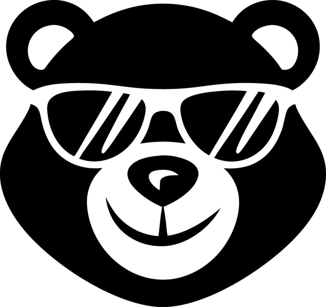 Cool Bear Wearing Sunglasses Smiling Illustration for Fun Designs vector
