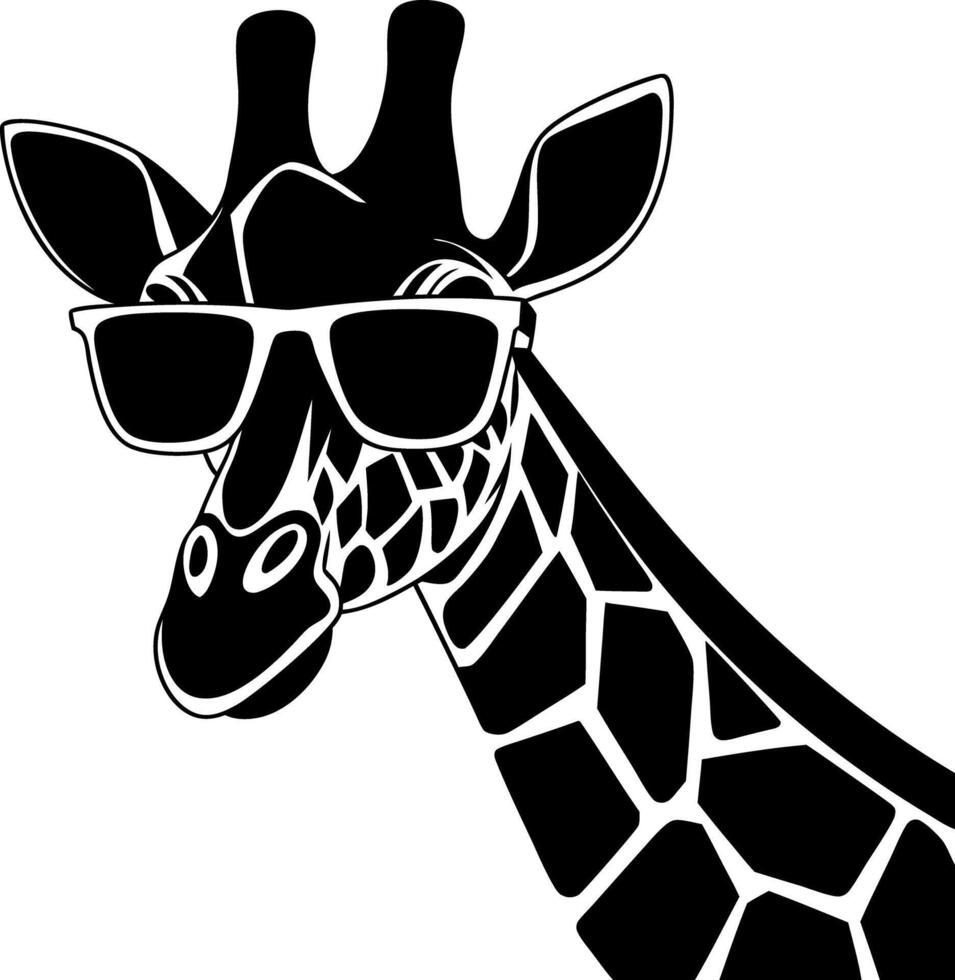 Cool Giraffe Wearing Sunglasses Art Illustration for Fun Creative Projects vector