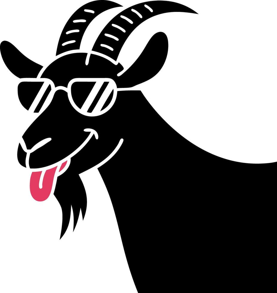 Cool Goat in Sunglasses Cartoon Illustration for Fun Designs and Merchandise vector