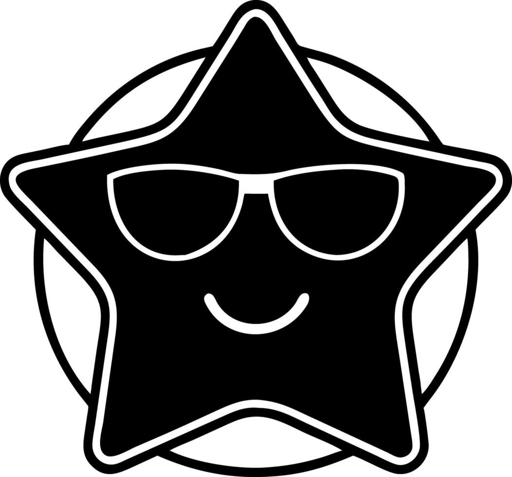 Cool Smiling Star with Sunglasses Illustration for Fun Design Projects vector