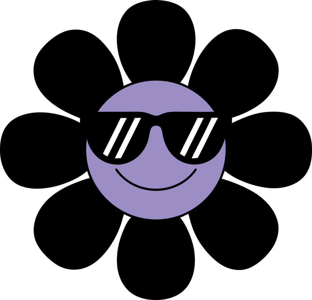 Cool Smiling Flower with Sunglasses Art for Fun and Positive Vibes vector