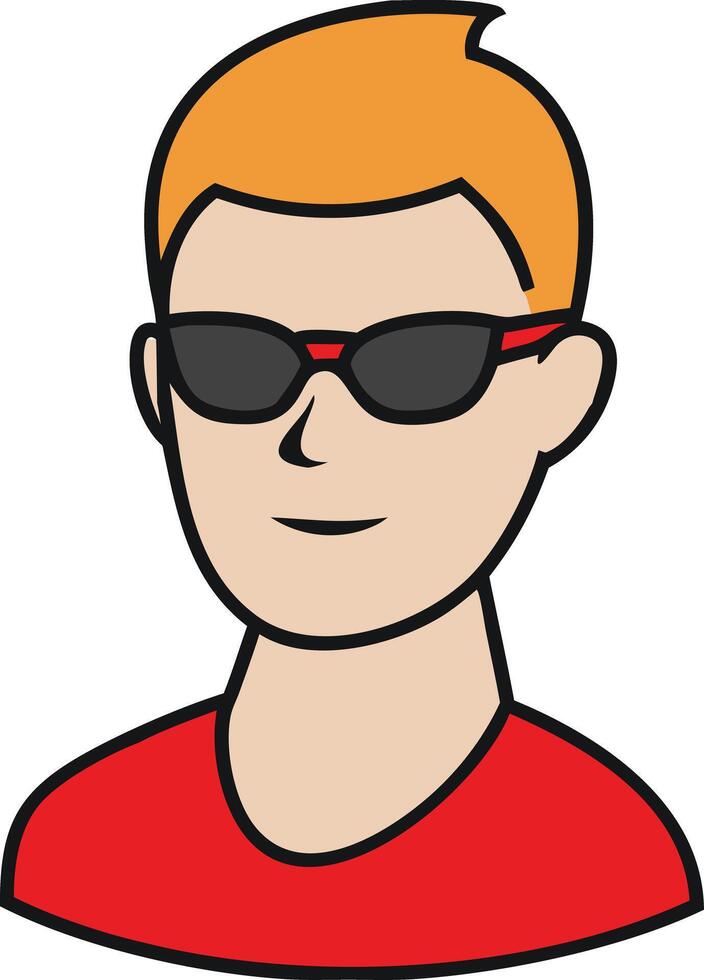 Cool Young Man Wearing Sunglasses Illustration for Fashion and Casual Style vector
