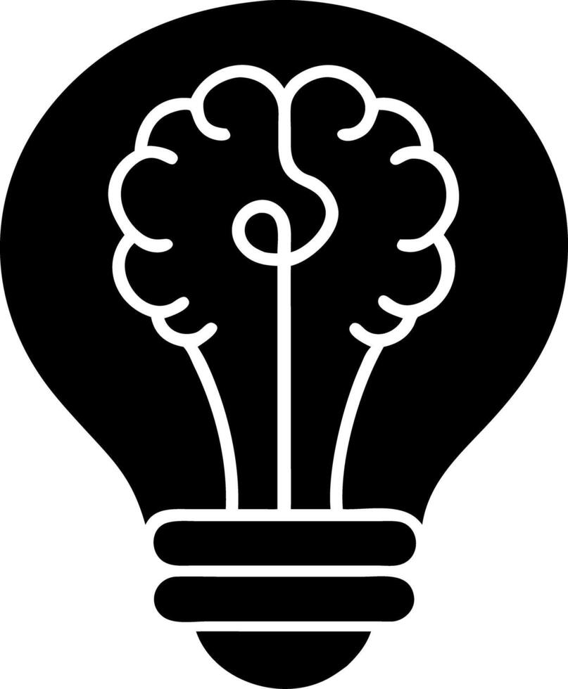Creative Brain Light Bulb Symbolizing Innovation and Ideas Illustration vector