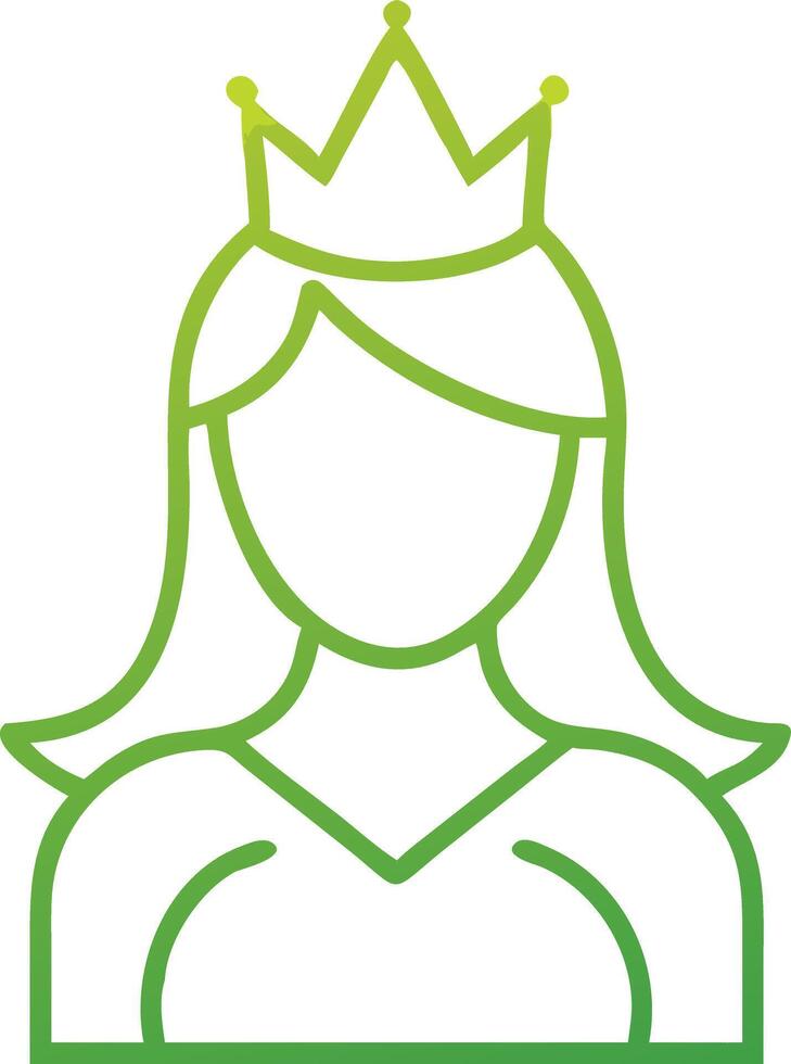 Crowned Princess Simple Illustration for Design and Decoration Themes vector