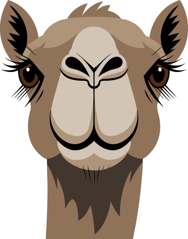 Cute Camel Face Illustration for Kids and Nature Designs vector