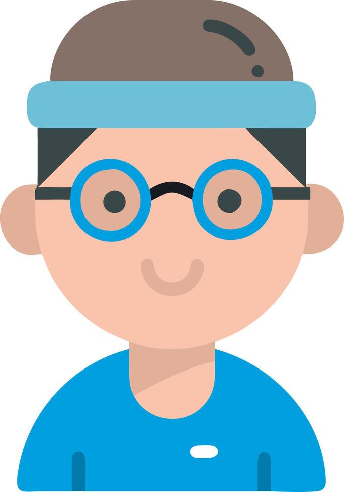 Cute Cartoon Character with Glasses and Headband Illustration vector
